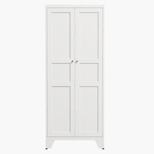 Yizosh white 5 Tier Kitchen Pantry Storage Cabinet,  71" Metal Storage Cabinet with 2 Doors & 4 Adjustable Shelves, Freestanding Tall Cupboard