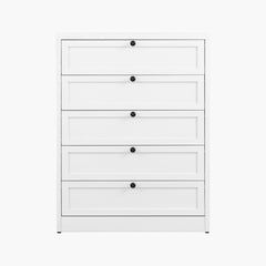 Yizosh 5-Drawer White Metal Dresser with Storage