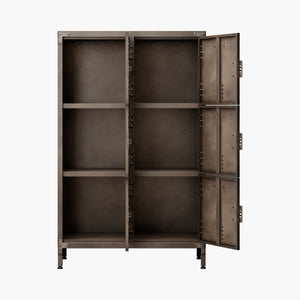Yizosh 47.3" Metal Steel Retro Storage Cabinet with 6 Lockable Doors & Adjustable Feet, 14"D x 29.5"W x 47.3"H