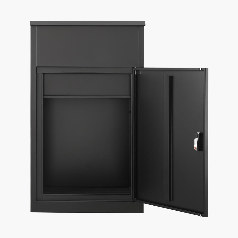 33.5"H Outdoor Package Delivery Box – Extra Large Steel Mailbox with Coded Lock and Weatherproof Design