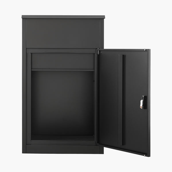 33.5"H Outdoor Package Delivery Box – Extra Large Steel Mailbox with Coded Lock and Weatherproof Design