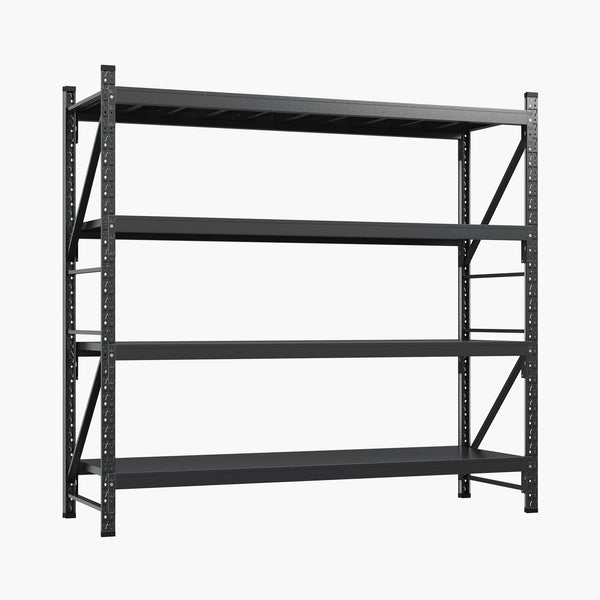 75" W Heavy Duty Metal Shelving – 8000 lbs Capacity, Adjustable Steel Shelf
