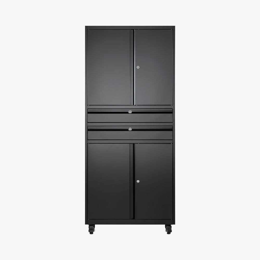 Yizosh 74" Tall Rolling Metal Tool Storage Cabinet with Locking Doors, 2 Drawers, Adjustable Shelves & 4 Wheels, Garage Storage And Organization