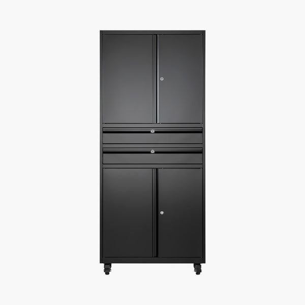 Yizosh 74" Tall Rolling Metal Tool Storage Cabinet with Locking Doors, 2 Drawers, Adjustable Shelves & 4 Wheels, Garage Storage And Organization