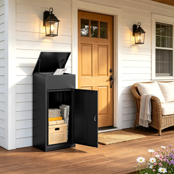 Yizosh 41.3"H Outdoor Package Delivery Box with Coded Lock and Anti-Theft Design