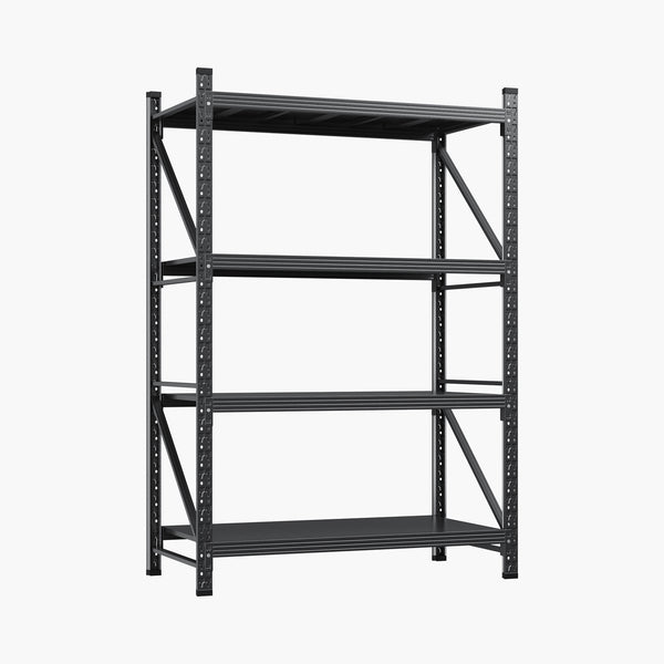 48" W Heavy Duty Metal Storage Shelves – 4-Tier Garage Rack, 3000 lbs Capacity, Adjustable Standing Shelf