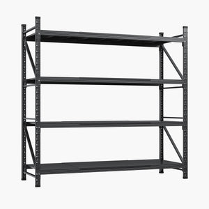 71" W Heavy Duty Metal Garage Shelving – 4-Tier Adjustable Steel Storage Rack, 5000 lbs Capacity