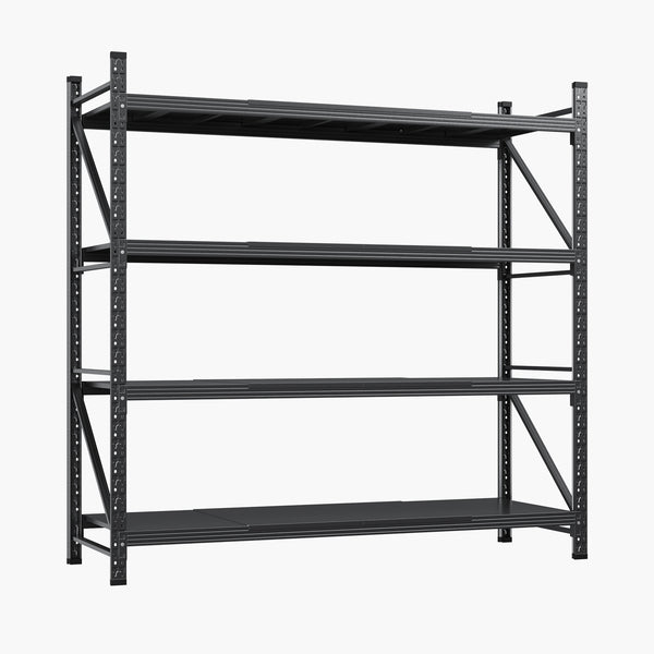 71" W Heavy Duty Metal Garage Shelving – 4-Tier Adjustable Steel Storage Rack, 5000 lbs Capacity