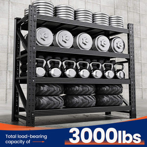 Yizosh 40" W Heavy Duty Garage Storage Shelves – 3000 lbs Capacity, Adjustable Standing Shelf