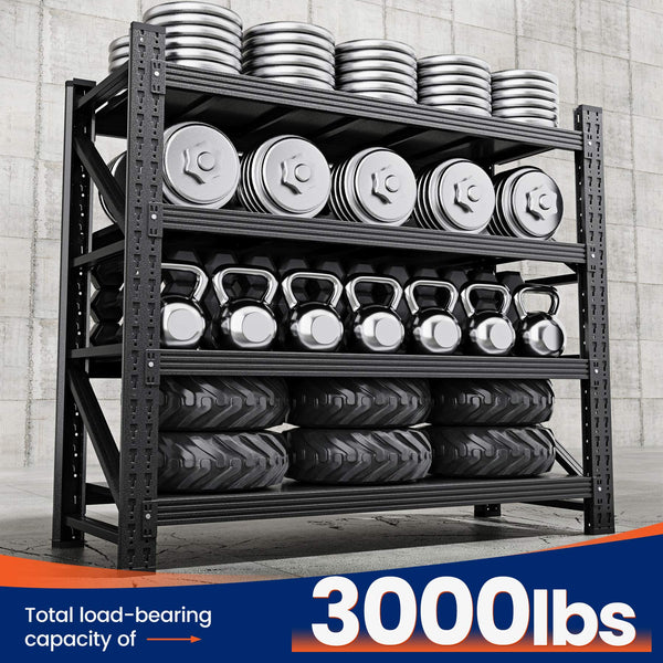 Yizosh 40" W Heavy Duty Garage Storage Shelves – 3000 lbs Capacity, Adjustable Standing Shelf