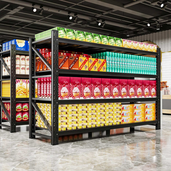 Yizosh 75" W Heavy Duty Metal Shelving – 9000 lbs Capacity, Adjustable Steel Shelf