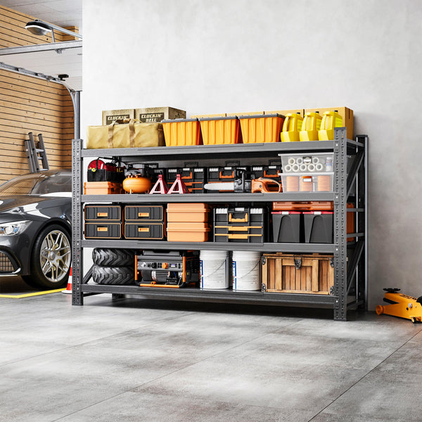 Yizosh 68" W Heavy Duty Metal Garage Shelving – 4 Tier Storage Rack, 8000 lbs Capacity