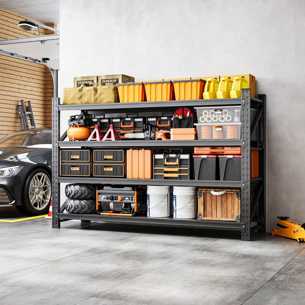 Yizosh 75" W Heavy Duty Metal Shelving – 9000 lbs Capacity, Adjustable Steel Shelf