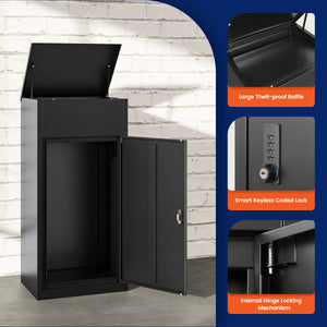 Yizosh 41.3"H Outdoor Package Delivery Box with Coded Lock and Anti-Theft Design